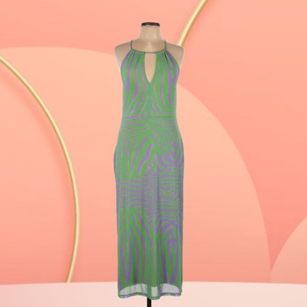 AFRM Green/Purple Casual Dress Size L